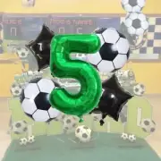 5pcs/set 32Inch Soccer Balloons Set Green Number Balloon Birthday Party