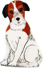 Chloe-Jack Russell-7.5" Small Dog Vase, Brown, White, Black