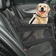Dog Car Seat,Portable Dog Car Seat Medium Sized Dog,Half Seat Dog Hammock,Reinforced Dog Hammock for Car Back Seat with Safety Leash,Breathable Mesh Folding Travel Bags for Pet by Car,SUV
