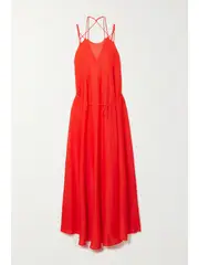 [Victoria Beckham] Victoria Beckham - Open-back Knitted Maxi Dress - Red - small small Red