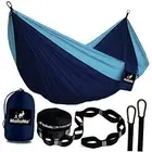 Camping Hammock for Adults & Kids - Portable Medium Navy Blue & Sky Blue