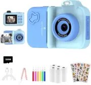Kids Camera Instant Print, Christmas Birthday Gifts Toys for Girls Boys Blue