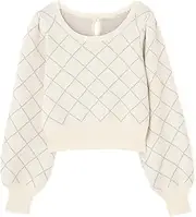 [JILL by JILLSTUART] Jill by Jill Stuart Women's Lame Diamond Pattern Knit Top