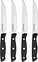 Farberware Triple-Riveted 4-Piece Steak Knife Set, High-Carbon Stainless Steel, Razor-Sharp Knives, Kitchen Knives, Set of 4, Black