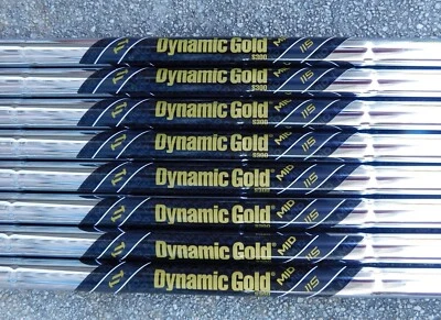 3-PW NEW DYNAMIC GOLD MID 115 .355" TAPER TIP S300 FLEX IRON SHAFTS