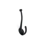Richelieu 79629BAG Black 5-3/4" Double Iron Coat Hook
