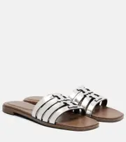 [Tory Burch] Tory Burch Metallic leather slides UK 7 silver