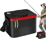 Fish Bucket - Live Fish Bait Bucket - Foldable Fishing Bucket, Foldable Fishing Bait Bucket Minnow Bucket Water Resistant EVA Fish Live Container for Adult