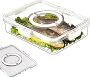 Divided Serving Tray with Lid and Handle, Storage Containers for Fridge, Snack Platters Organizer, Fruit Plate, Fresh -keeping Box Is Suitable for Fruits, Vegetables, Refrigerators, Picnics (1 grid)