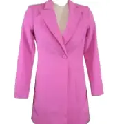 AIDAN MATTOX Dress Womans 2 Pink V-neck Tuxedo Cocktail Blazer Mini Dress