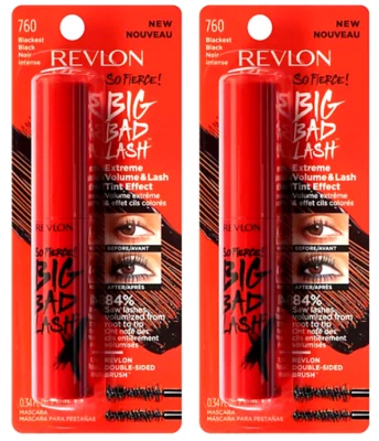 Revlon So Fierce! Big Bad Lash Extreme Volume & Lash, 760 Blackest Black, 2 Pack