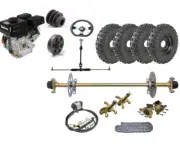740mm Rear Axle kit 6" Wheels + 7HP OHV Engine Motor Front Steering DIY Go kart
