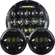 Motorcycle Headlight 7 inch Motorcycle LED Headlight Hi/low Beam with DRL and 30W Fog lamp 4.5” Auxiliary Lights For Any models 7" and 4.5 inch