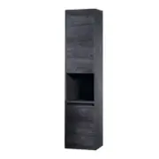 350*300*1500mm Tallboy Wall Hung Black Timber Look Cabinet Soft Close Bathroom