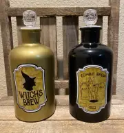 Halloween Potion Bottles Set Of 2, Witch’s Brew & Zombie Brew Potion Bottles