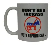Rogue River Tactical Conservative Funny Coffee Mug Don't Be A Jackass Vote Re...