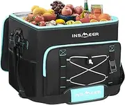[INSMEER] Insulated Cooler Bag 90Cans/55L Large Cooler Bag Soft Sided Cooler with Shoulder Strap, Collapsible Coolers, Portable Leakproof Lunch Cooler for Camping/Beach/Food Delivery/Picnic