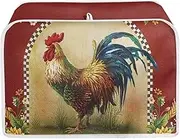 Annejudy Sunflower Rooster Toaster Cover 2 Slice, Chicken Print Small Kitchen Appliance Toaster Dust Cover