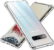 ONES Case for Samsung Galaxy S10 Crystal Clear, Shockproof Airbag Protective Case, Raised Edges Protect Camera & Screen, Transparent TPU Slim Flexible Phone Silicone Cover for Men Women