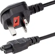 StarTech.com 2m Laptop Power Cord - 3 Slot for UK - BS-1363 to IEC320 C5 Clover Leaf Power Cable Lead - C5 UK Laptop Power Cable,Black