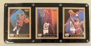 CHICAGO BULLS 3 CARD PLAQUE BJ ARMSTRONG MICHAEL JORDAN HORACE GRANT