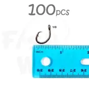 Fish WOW!® 100pcs Size 1/0 Fishing 4x strong Offset circle hook Short Shank NEW