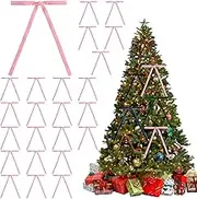 24pcs Velvet Bows for Christmas Tree and Wreaths - Burgundy, Pink, Red, Multicolor (G)