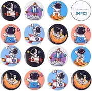 Button Pins for Kids 24pcs Badges Birthday Party Favor Accessories for Backpacks Shirt Jacket Hat Decorations Supplies Gift Bags Fillers Classroom Rewards