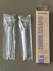 Basic Concepts Tongue Scraper (2 Pack) Stainless Steel BPA Free BNIB SEALED
