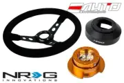 NRG 350mm 3" Deep Steering Wheel Suede Black St 141H Hub Gen2.5 RG Quick Release