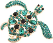 [CALLARON] Sea Turtle Brooch Pin Radiant Rhinestones Cute Animal Lapel Jewelry for Parties Daily Wear Accessories Versatile Decorative Turtle Pin for Clothing Bags Hats