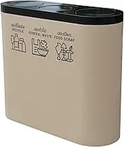 Outdoor Trash Can Indoor/Outdoor Commercial Garbage Cans, Three-Connected Classified Trash Can with Swing Cover Large Capacity Outdoor Garbage Can Outside Garbage can