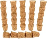 Zerodeko 30pcs Cone-Shaped Wine Bottle Cork Stoppers Wooden Corks for Sealing Wine Bottles Airtight Caps