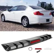 Carbon Fiber Rear Bumper Spoiler Lip Diffuser w/ LED Tail Light For Jaguar XF XE (for: Jaguar)