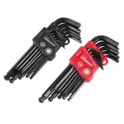 Hex Key Wrench Set SAE / Metric Long Arm Ball End Chrome-Vanadium Steel 26-Piece