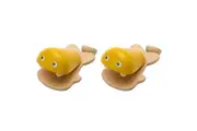 2PK PlanToys Fish Castanet Kids Wooden Musical Hand Percussion Toy Yellow 12m+