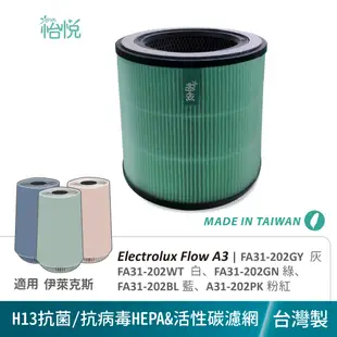 怡悅HEPA 濾網 適用 Electrolux 伊萊克斯 Flow A3 FA31-202GY WT PK GN BL