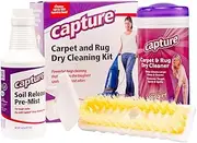 Capture Carpet Dry Cleaning Kit 100 - Resolve Allergens Stain Smell Moisture from Rug Furniture Clothes and Fabric Mold Pet Stains Odor Smoke and Allergies Too