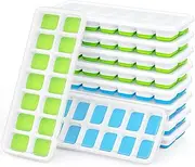 Ice Cube Trays 10 Pack, Airabc Silicone Ice Cube Trays with Removable Lid, Easy-Release Flexible 14-cube Ice Trays,BPA Free and LFGB Certified, Stackable Ice Trays with Covers for Cocktail, Freezer