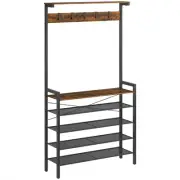 HOOBRO Hall Tree, Coat Rack, Shoe Rack, 5-tier Freestanding shelf for entryway,