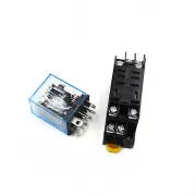Electromagnetic Power Relay LY2NJ DC 12V Coil 8 Pin DIN Rail with Socket Base