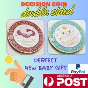Baby Parent Decision flip coin double sided unique gift Whose turn will it be