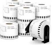 Anylabel - Compatible Continuous Labels Replacement for DK-2205 (2.4 in x 100 ft), Use with Brother QL Label Printers (12 Rolls + 1 Frame, 30.48m Length Labels/Roll)