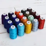 Threadart 20 Cone Polyester Embroidery Machine Thread Set Royal Colors 1000M