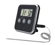 T06 Digital Oven Meat Thermometer Household Kitchen Timer Cooking Barbecue Baking Tool Button Wireless Food Milk Meter
