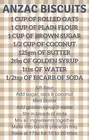 Quality 100% Cotton Kitchen Tea Towel Teatowel Cloth ANZAC BISCUIT RECIPE Design