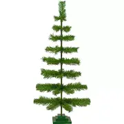 48'' Alpine Green Christmas Tree Tinsel Feather Style Holiday Tree 4FT Table-Top