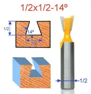 1 pc 1/2" SH 14° Dovetail 1/2 Diamete Router Bit Set For Omni jig (43750)