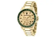 Maserati Sfida Chronograph Gold Tone Dial Quartz R8873640005 100M Men's Watch