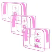 VYRL 3 Pack Clear Makeup Bag - Quart Size 3-1-1 TSA Rose pink Pack of 3